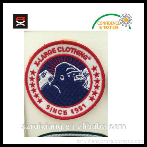 Customized merrowed border woven patch for clothing